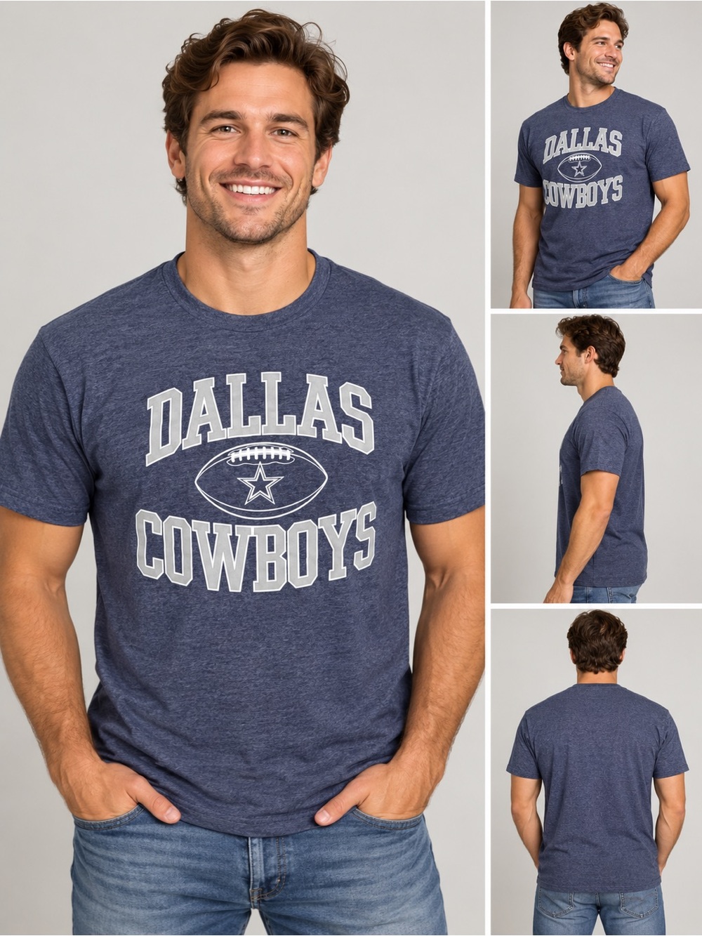 Dallas Cowboys Authentic Men’s Large Navy Graphic T-Shirt NFL Football
